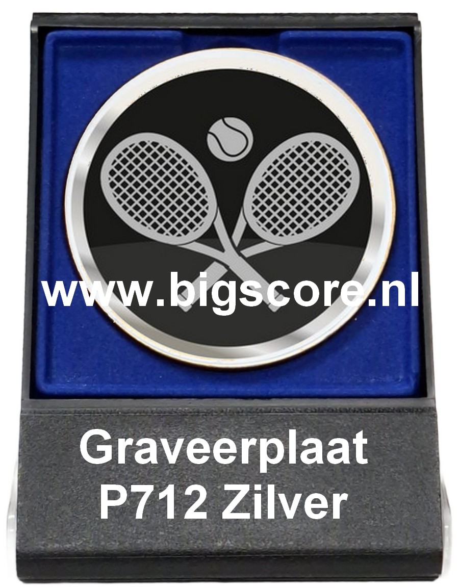 Tennis Acryl in medailledoosje Blauw-Zwart G/Z/B